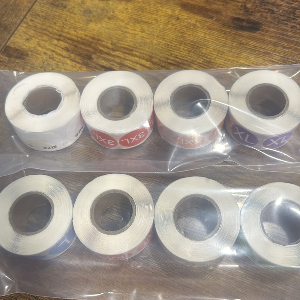 Colorful Size Label Sticker Rolls - Picture 2 of 2